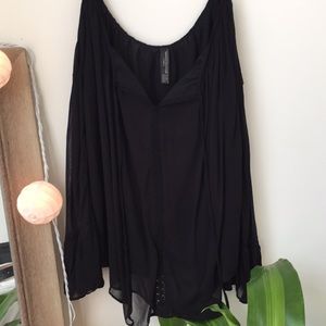 Never Worn Sheer Black Off-The Shoulder Blouse